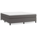 Boxspring sengeramme 180x200 cm kunstlæder grå