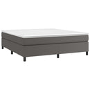 Boxspring sengeramme 180x200 cm kunstlæder grå