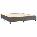 Boxspring sengeramme 180x200 cm kunstlæder grå