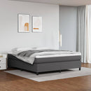 Boxspring sengeramme 180x200 cm kunstlæder grå