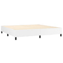 Boxspring sengeramme 200x200 cm kunstlæder hvid