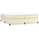 Boxspring sengeramme 200x200 cm kunstlæder cremefarvet