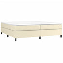Boxspring sengeramme 200x200 cm kunstlæder cremefarvet