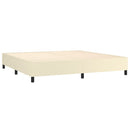 Boxspring sengeramme 200x200 cm kunstlæder cremefarvet