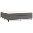 Boxspring sengeramme 200x200 cm kunstlæder grå