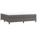 Boxspring sengeramme 200x200 cm kunstlæder grå