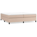 Boxspring sengeramme 200x200 cm kunstlæder cappuccinofarvet