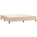 Boxspring sengeramme 200x200 cm kunstlæder cappuccinofarvet
