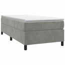 Boxspring sengeramme Lysegrå 80x200 cm Fløjl