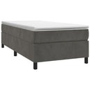 Boxspring sengeramme Mørkegrå 80x200 cm Fløjl