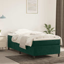 Boxspring sengeramme Mørkegrøn 80x200 cm Fløjl