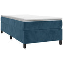 Boxspring sengeramme Mørkeblå 80x200 cm Fløjl