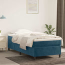 Boxspring sengeramme Mørkeblå 80x200 cm Fløjl
