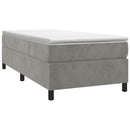 Boxspring sengeramme Lysegrå 90x190 cm Fløjl
