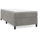 Boxspring sengeramme Lysegrå 90x200 cm Fløjl