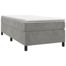 Boxspring sengeramme Lysegrå 90x200 cm Fløjl