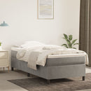 Boxspring sengeramme Lysegrå 90x200 cm Fløjl