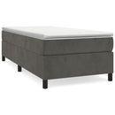 Boxspring sengeramme Mørkegrå 90x200 cm Fløjl