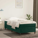 Boxspring sengeramme Mørkegrøn 90x200 cm Fløjl