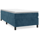 Boxspring sengeramme Mørkeblå 90x200 cm Fløjl