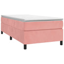 Boxspring sengeramme 90x200 cm fløjl pink