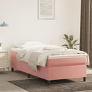 Boxspring sengeramme 90x200 cm fløjl pink