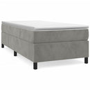Boxspring sengeramme Lysegrå 100x200 cm Fløjl