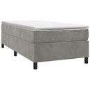 Boxspring sengeramme Lysegrå 100x200 cm Fløjl