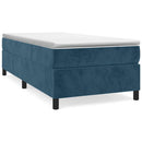 Boxspring sengeramme Mørkeblå 100x200 cm Fløjl