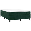 Boxspring sengeramme Mørkegrøn 140x190 cm Fløjl