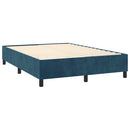 Boxspring sengeramme Mørkeblå 140x190 cm Fløjl