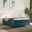 Boxspring sengeramme Mørkeblå 140x190 cm Fløjl