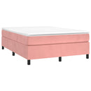 Boxspring sengeramme 140x190 cm fløjl pink