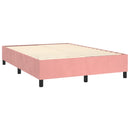 Boxspring sengeramme 140x190 cm fløjl pink