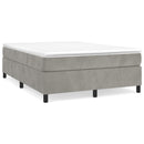 Boxspring sengeramme Lysegrå 140x200 cm Fløjl
