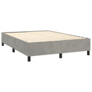 Boxspring sengeramme Lysegrå 140x200 cm Fløjl