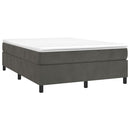 Boxspring sengeramme Mørkegrå 140x200 cm Fløjl