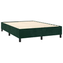 Boxspring sengeramme Mørkegrøn 140x200 cm Fløjl