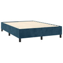 Boxspring sengeramme Mørkeblå 140x200 cm Fløjl