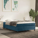 Boxspring sengeramme Mørkeblå 140x200 cm Fløjl