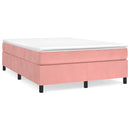Boxspring sengeramme 140x200 cm fløjl pink