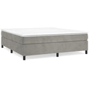 Boxspring sengeramme Lysegrå 160x200 cm Fløjl
