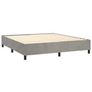 Boxspring sengeramme Lysegrå 160x200 cm Fløjl