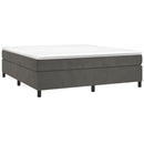Boxspring sengeramme Mørkegrå 160x200 cm Fløjl