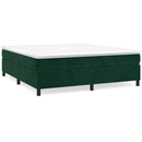 Boxspring sengeramme Mørkegrøn 160x200 cm Fløjl