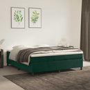 Boxspring sengeramme Mørkegrøn 160x200 cm Fløjl