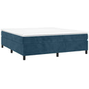 Boxspring sengeramme Mørkeblå 160x200 cm Fløjl