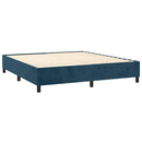 Boxspring sengeramme Mørkeblå 160x200 cm Fløjl
