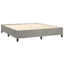 Boxspring sengeramme Lysegrå 180x200 cm Fløjl