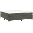 Boxspring sengeramme Mørkegrå 180x200 cm Fløjl